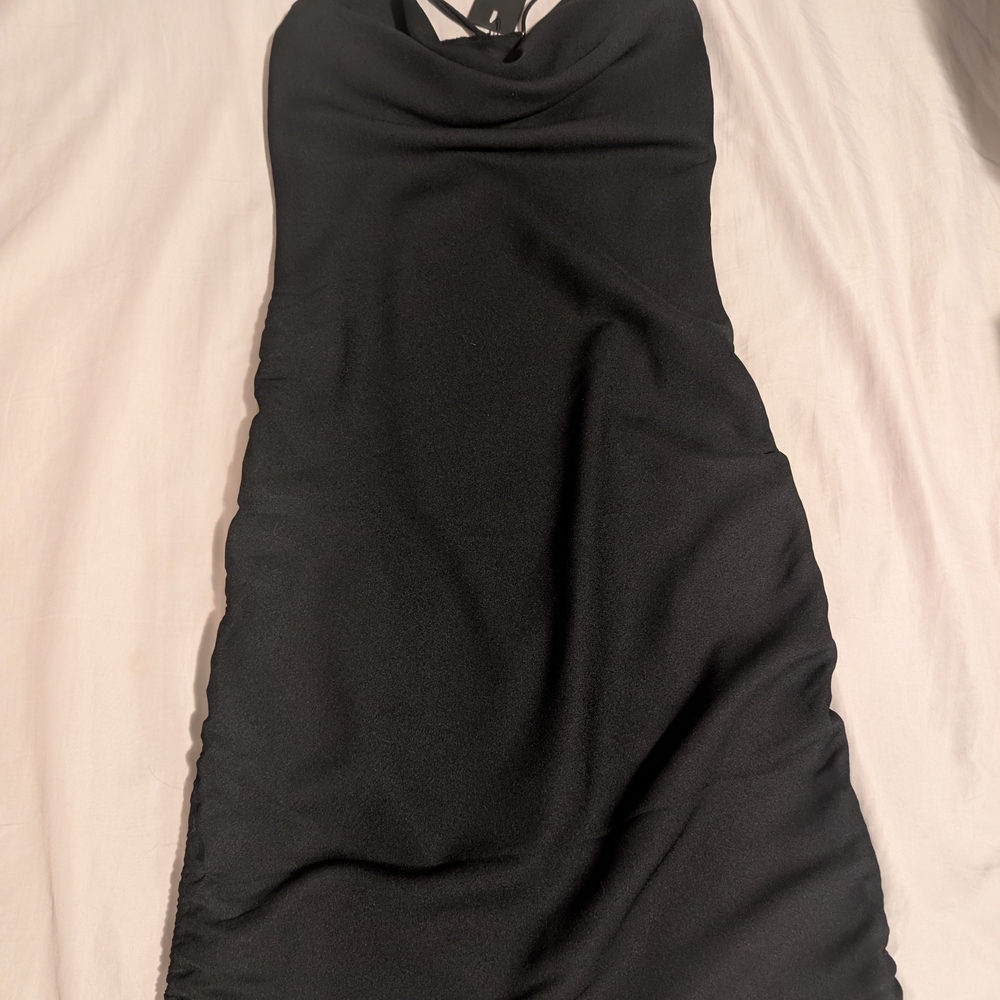 Black Women's Cowl Neck Slip Dress